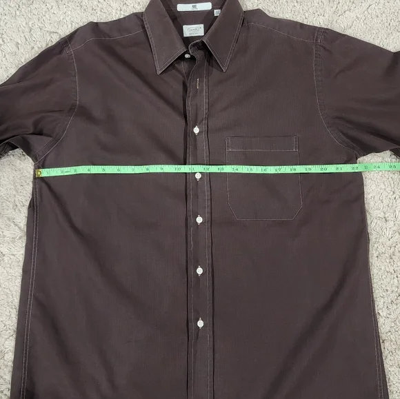 Camel Classic Chocolate Brown 100% Cotton Mori Long Sleeve Button Up Shirt. 42 - Picture 7 of 8